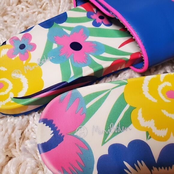MINI BODEN Girls Tropical Print Pool Slide Sandals - Picture 4 of 4